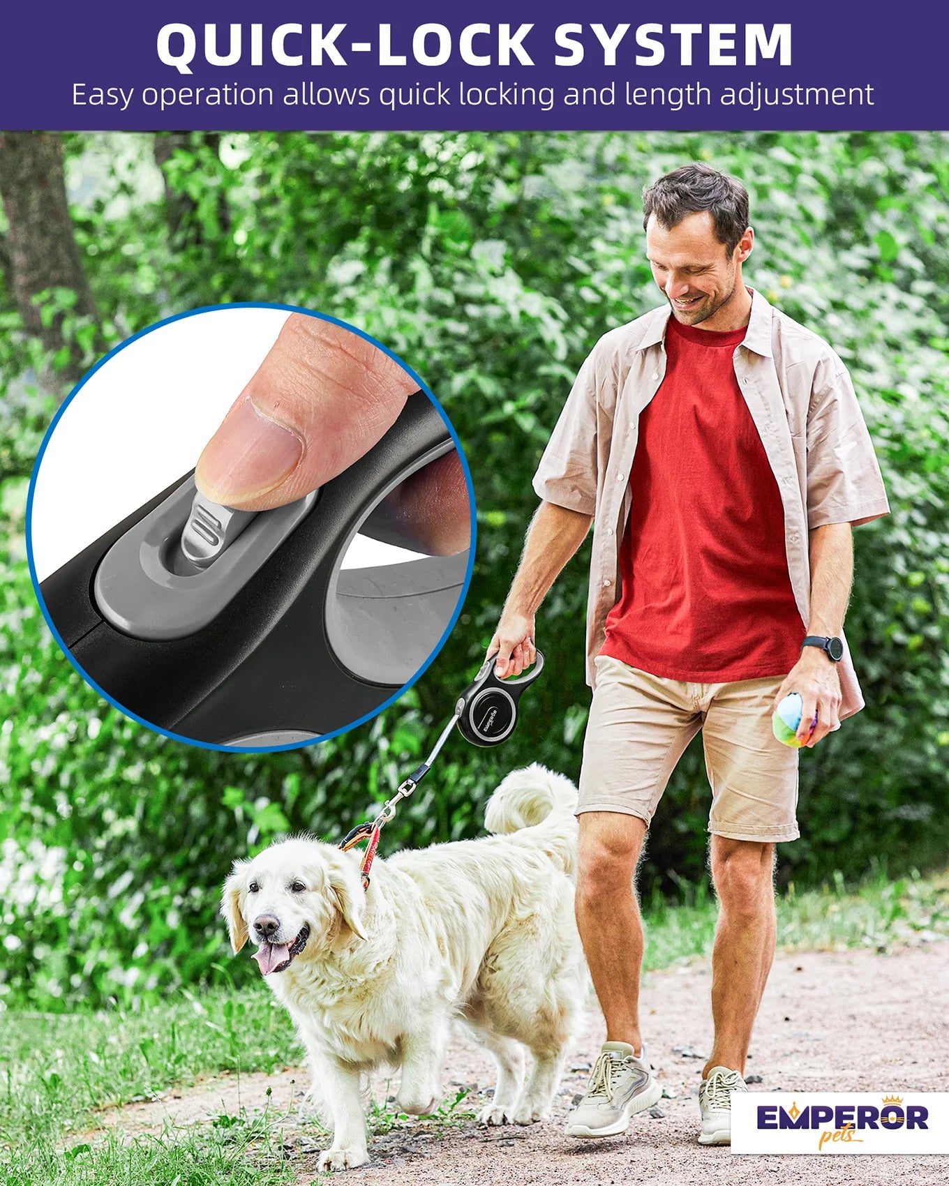 16 Ft Retractable Dog Leash Large Dogs - up to 110Lbs