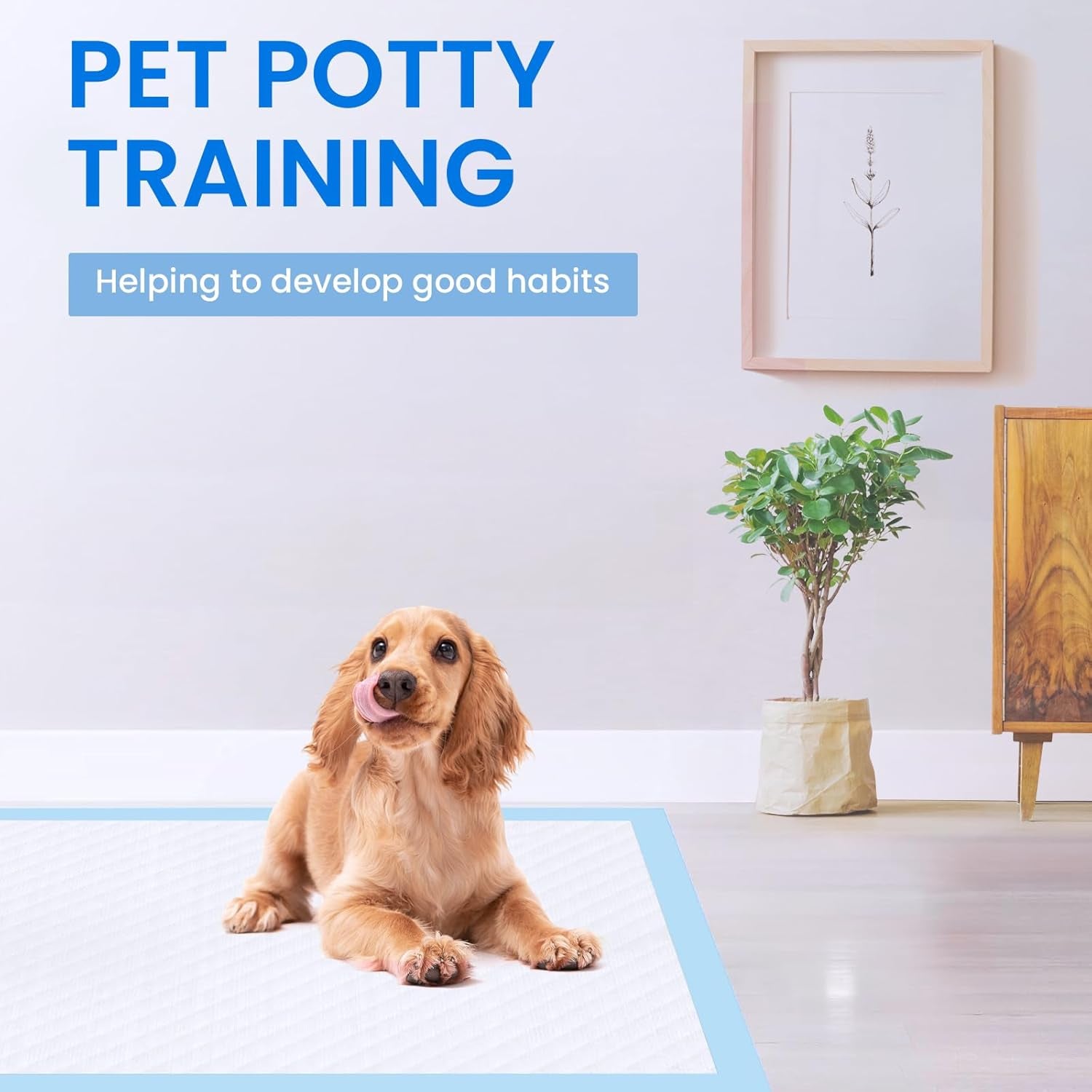 Dog Pee Pads 22"X23", Pee Pads for Dogs, Disposable Puppy Pads Pet Training Pads Super Absorbent Leak-Proof Quick Drying Pee Pads (30 Count)