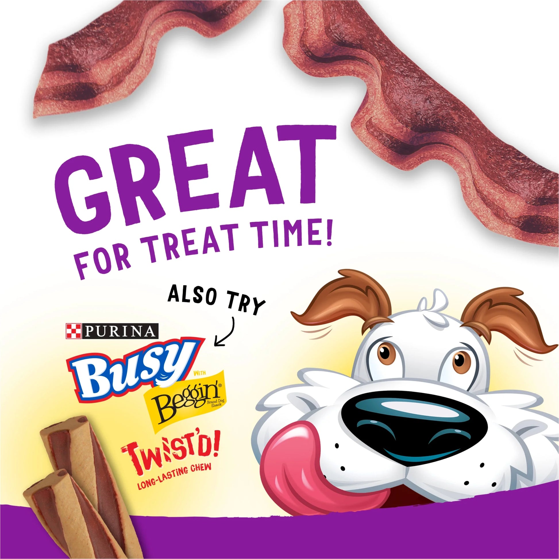 Purina  Strips Dog Treats with Real Bacon & Beef Flavors Tender Chews, 40 Oz Pouch
