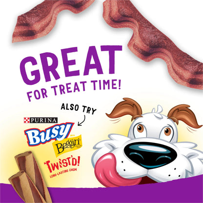 Purina  Strips Dog Treats with Real Bacon & Beef Flavors Tender Chews, 40 Oz Pouch