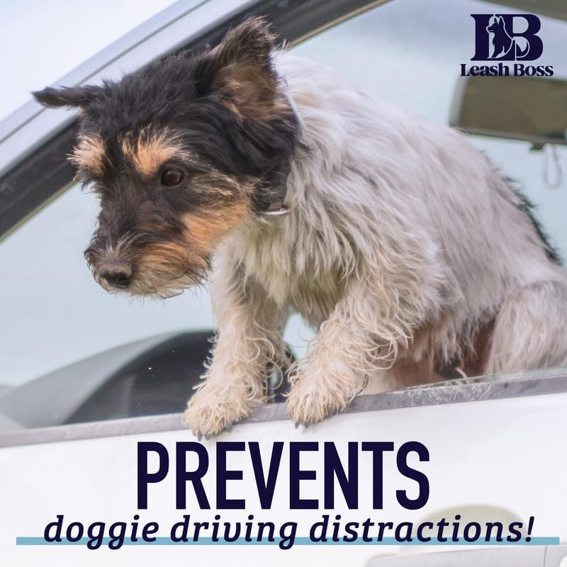 Dog Car Seat Belt Restraint - No-Chew Heavy Duty Car Seatbelt for Pets - 5 Sizes - Coated Steel Rope to Prevent Chewing (16 In) - Restraints for Dogs in Cars - Dog Seat Belt for Car