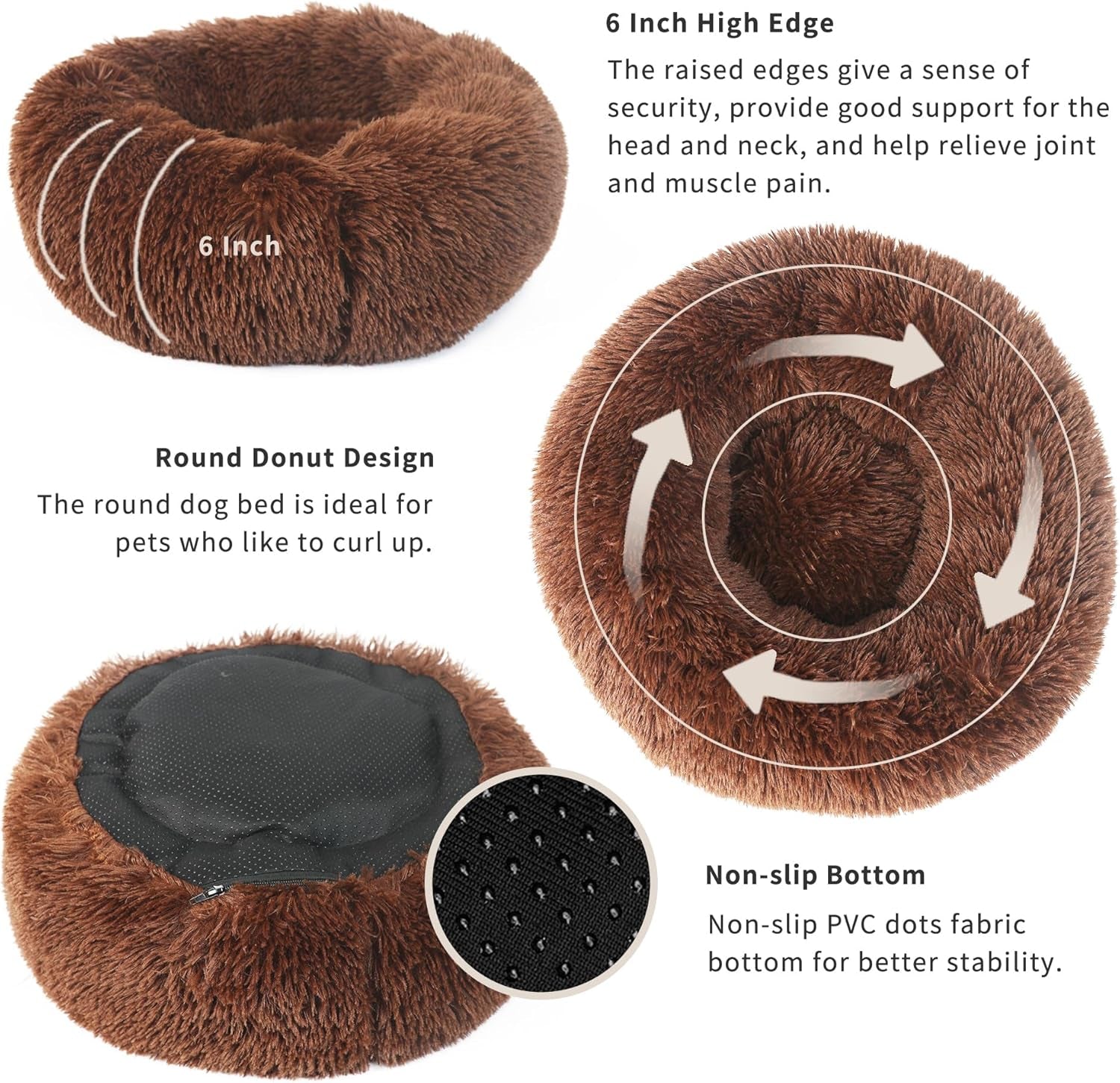 Marshmallow Cat Bed Kawaii Cat Nest for Indoor Cats Washable Fluffy anti Anxiety Kitten Bed 19 Inches