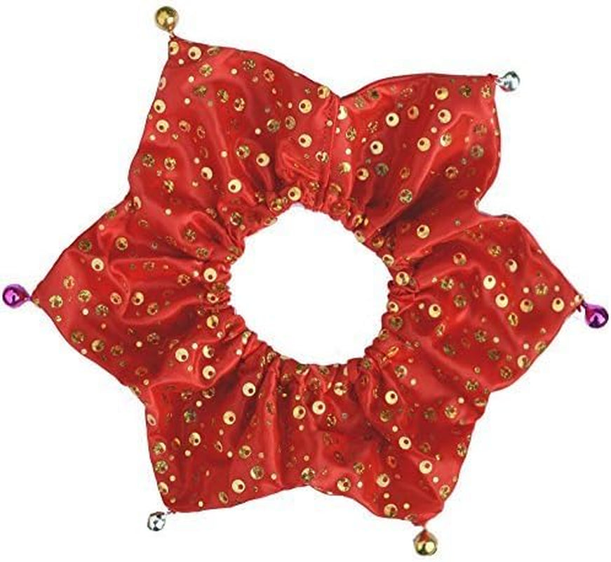 Bling Pet Dog Christmas Collar, Jingle Bell Dog Collar Christmas, Pet Holiday Accessories XMS Dog Bandana for Girl Boy with Six Bells, Large Red