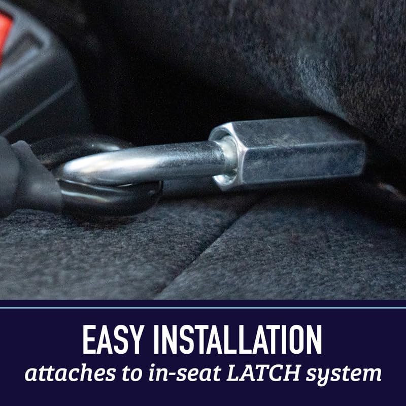 Dog Car Seat Belt Restraint - No-Chew Heavy Duty Car Seatbelt for Pets - 5 Sizes - Coated Steel Rope to Prevent Chewing (16 In) - Restraints for Dogs in Cars - Dog Seat Belt for Car