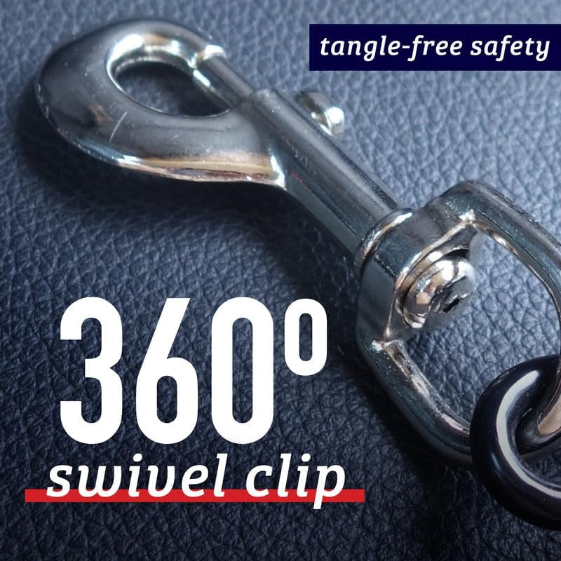 Dog Car Seat Belt Restraint - No-Chew Heavy Duty Car Seatbelt for Pets - 5 Sizes - Coated Steel Rope to Prevent Chewing (16 In) - Restraints for Dogs in Cars - Dog Seat Belt for Car