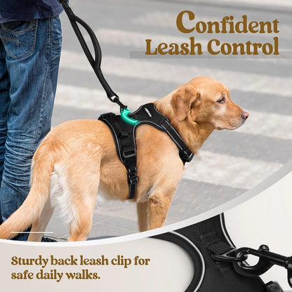 Reflective Dog Harness, No-Pull Pet with 2 Leash Clips,